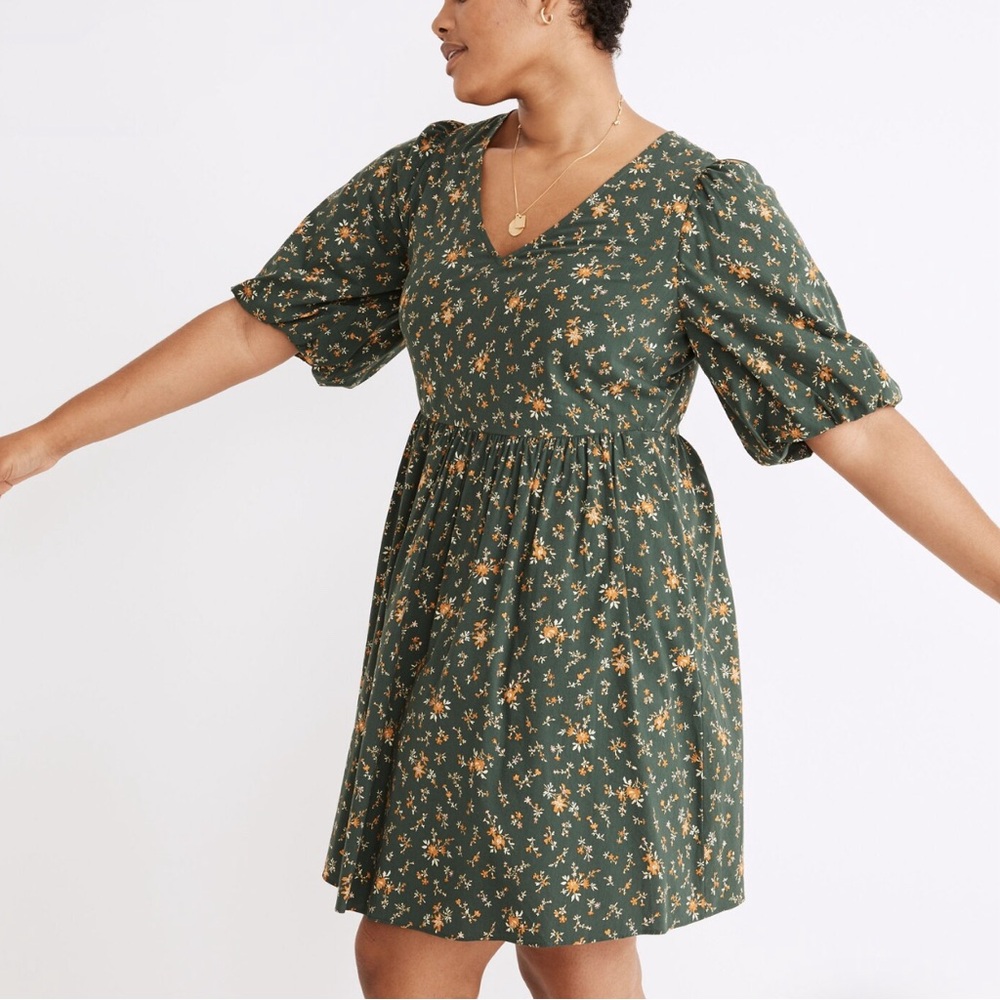 Madewell v-neck bubble sleeve mini dress